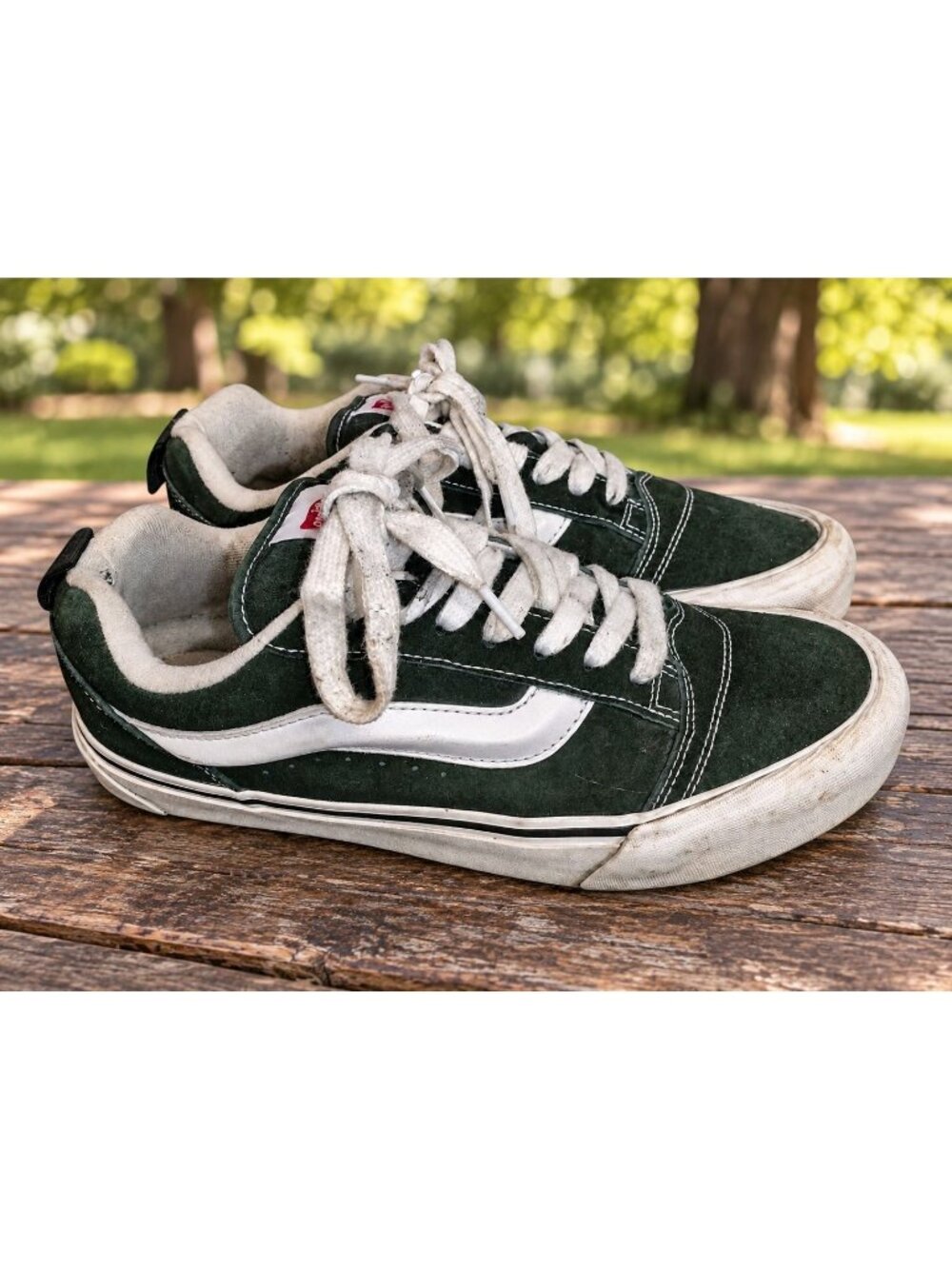 Vans Men's Size 10 Knu-Skool Navy Blue Suede White Skater Shoes Sneakers